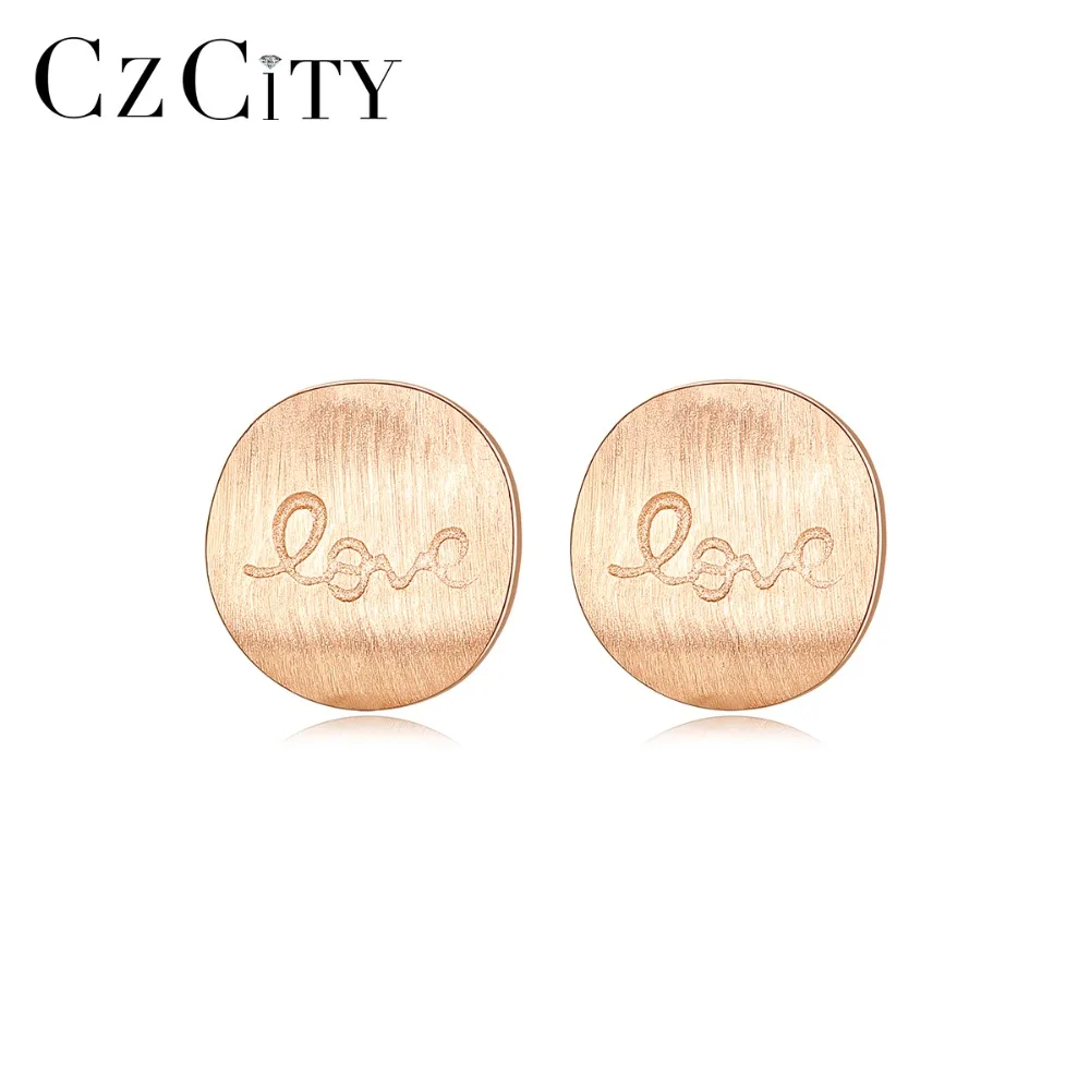 CZCITY кисточки твердая 925 стерлингового серебра круглые серьги-гвоздики для женщин