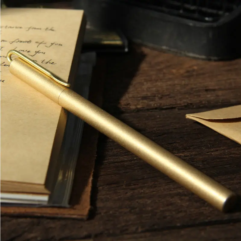 

1 pcs High Quality Luxury Gold Optional Minimalism Superfine Ballpoint Pen Pure Brass Stationery Copper Ballpen Writing Office