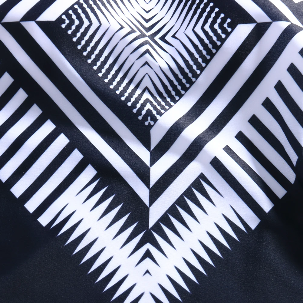 Новый черный слитный купальник с геометрическим рисунком женский высоким