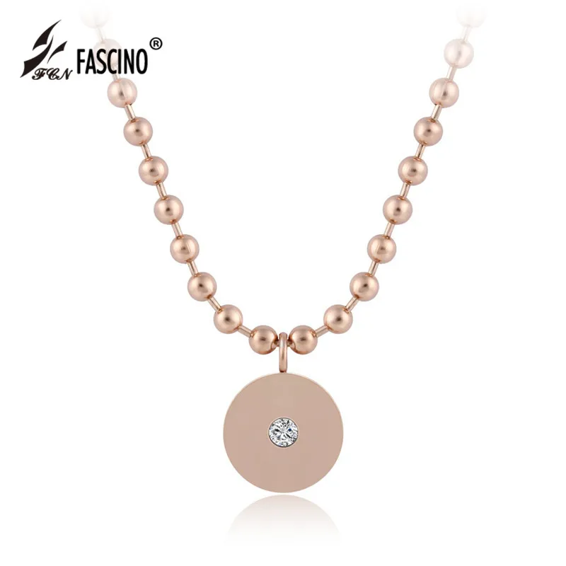 Новинка 2017 модные бусы из нержавеющей стали цепочка ожерелье Круглый Кулон