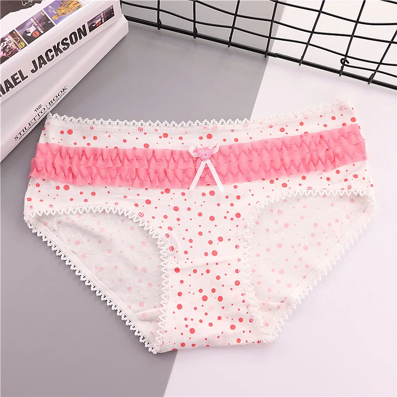 Модные женские нижнее белье Симпатичные хлопковые трусы точка трусики femme Pluse
