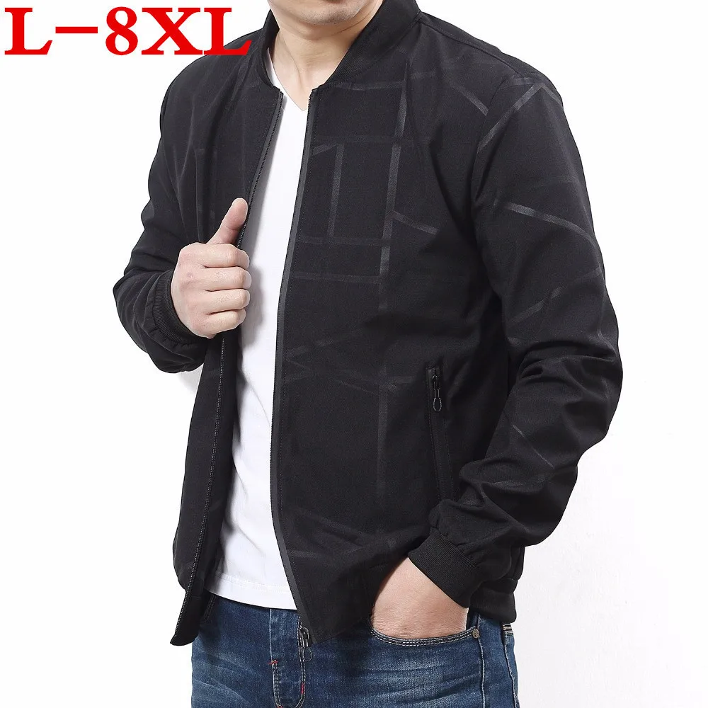 8XL 7XL 6XL plus size brand 2018 sale quality Bomber casual Jacket trench coat black solid coats clothing clothes | Мужская одежда