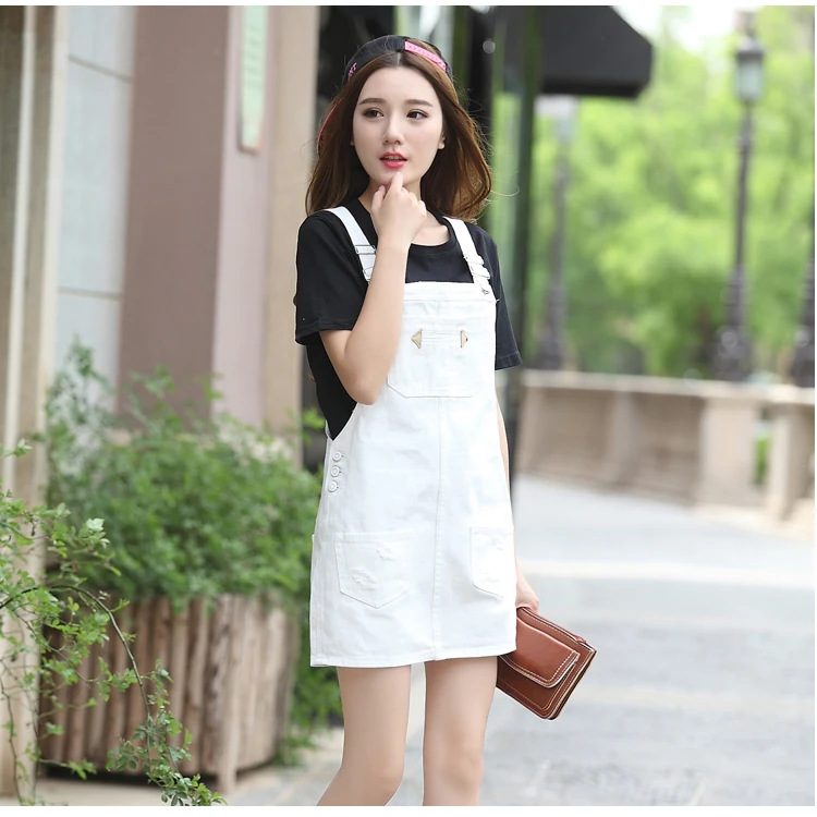 Женское студенческое короткие джинсы деним платье белое/черное/красное