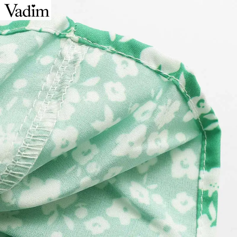 Вадим женщины цветочный принт мини платье квадратный воротник С симпатичным