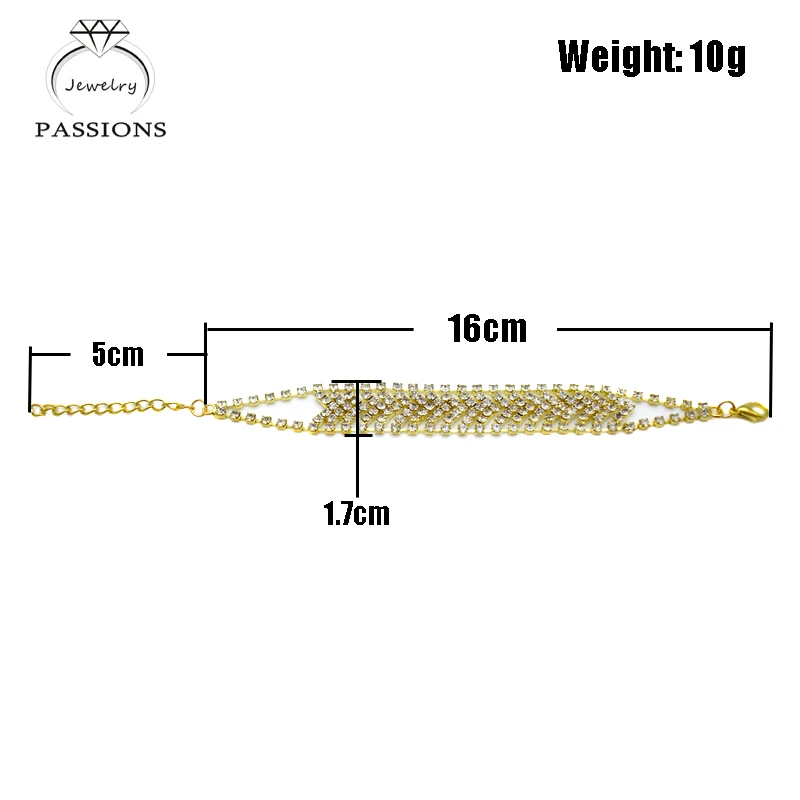 Оптовая продажа богемный Блестящий плетеный браслет стразы серебряного цвета и
