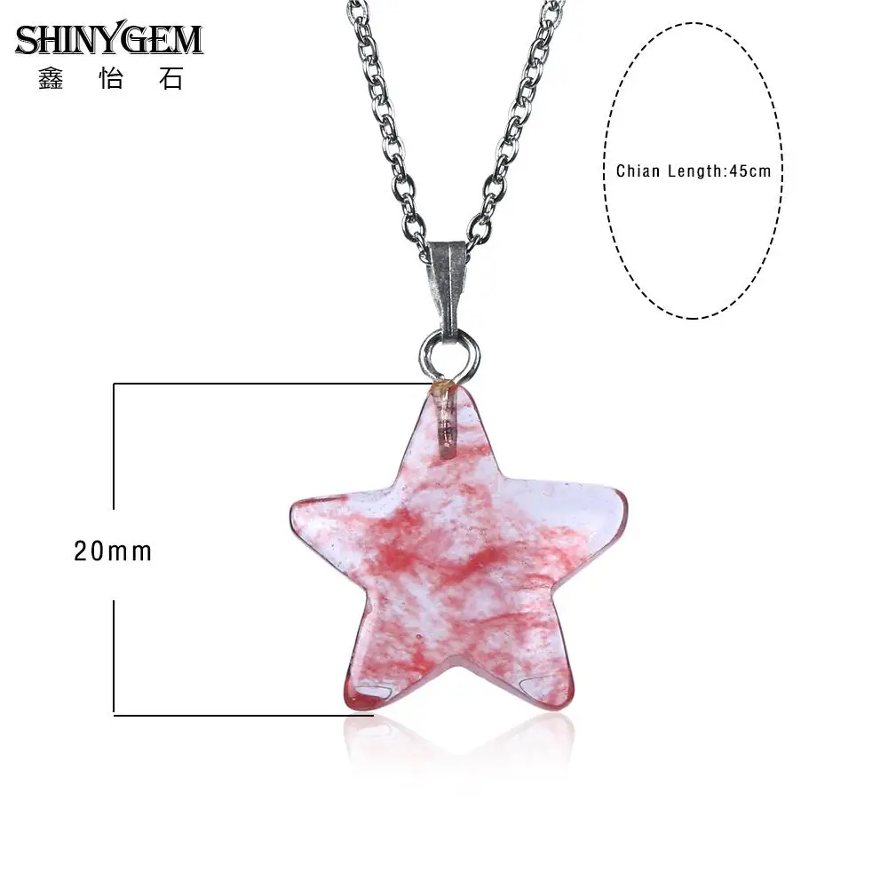 Подвески и ожерелья ShinyGem с розовыми красными звездами ожерелье из нержавеющей