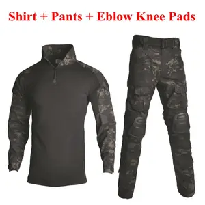 Тактическая камуфляжная военная форма, мужская одежда армии США, рубашка для страйкбола в стиле милитари и брюки-карго, наколенники