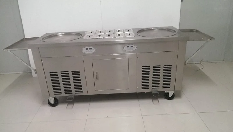 Популярный двойной Пан ролл из жареного мороженого машина с высоким качеством 3