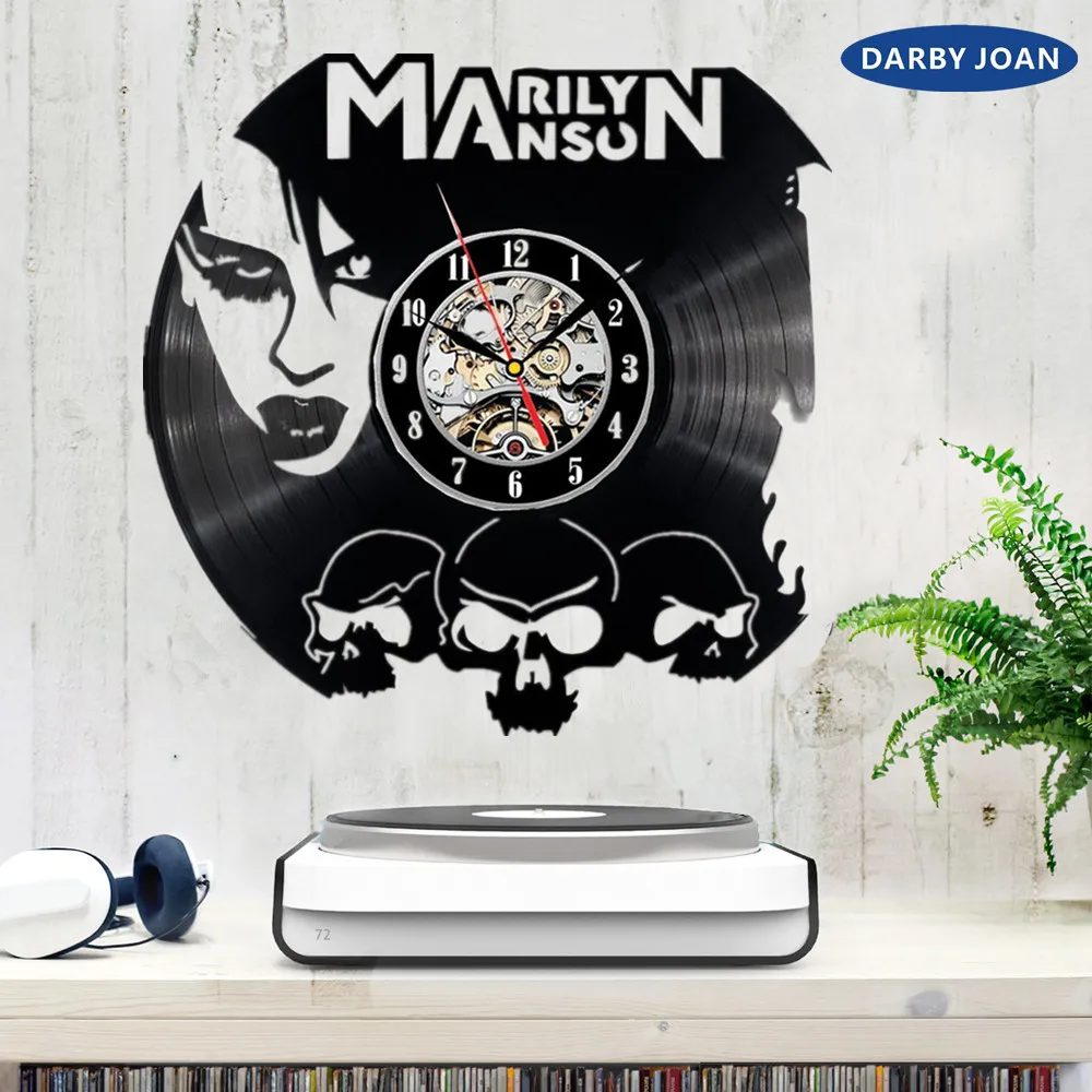 Настенные часы Marilyn Manson с виниловой пластиной музыкальный постер Мэрилин Мэнсон