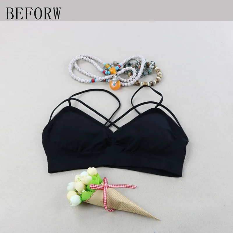 BEFORW мода Выдолбить бюстгалтер Без косточек Сплошной Мягкий нижнее белье