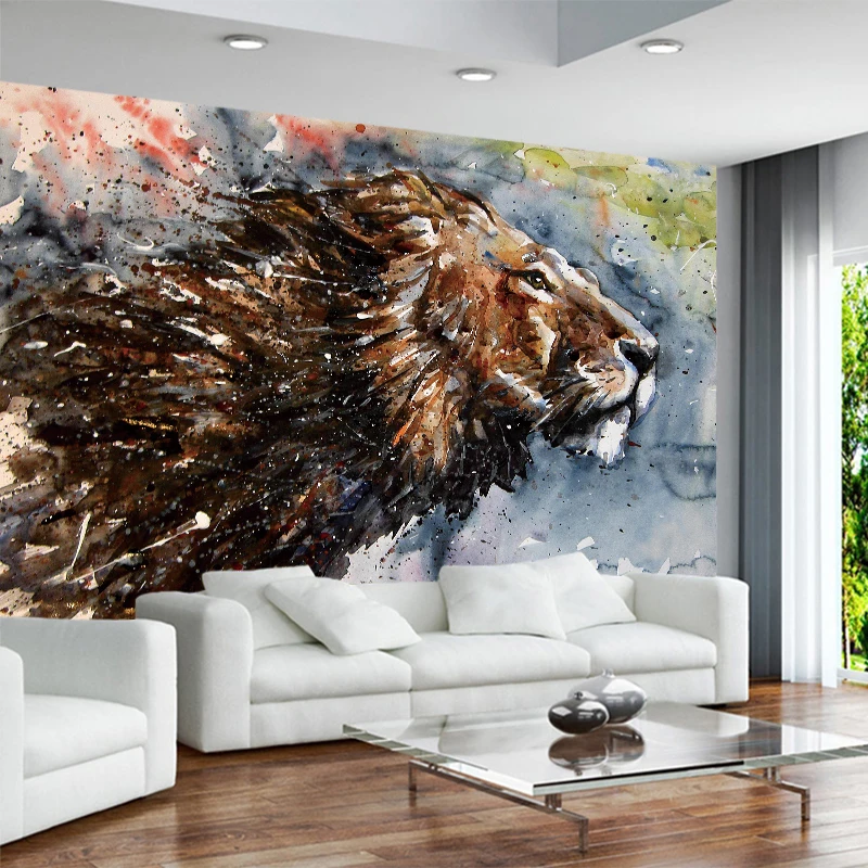 Пользовательские фото Paintting обои Холст Современные животные Лев стены гостиной