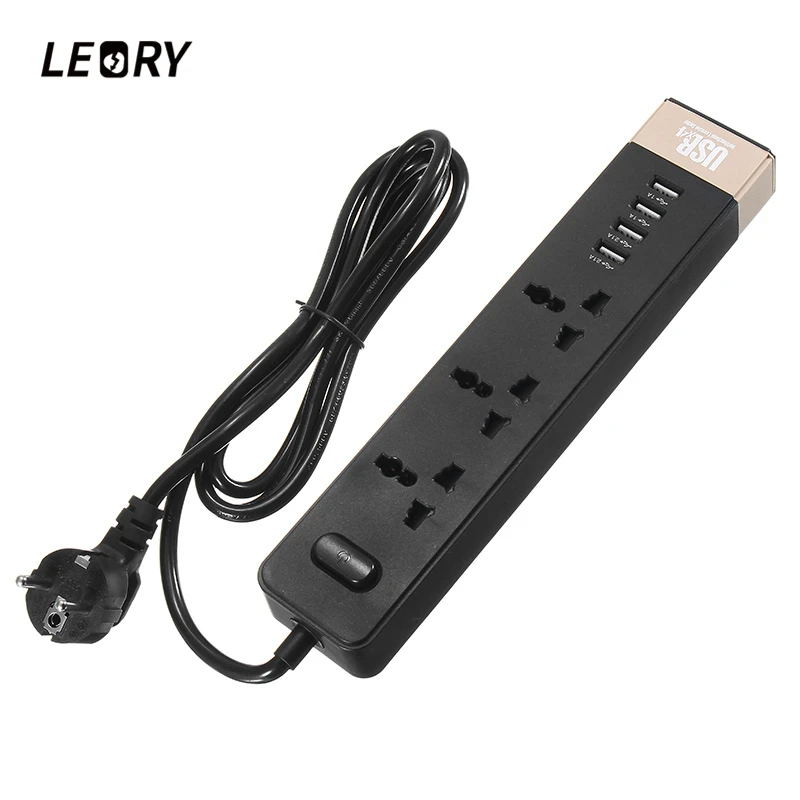 Умная розетка LEORY 1 8 м 3 розетки 4 USB порта 5 В а|uk plug|universal outletsocket eu |