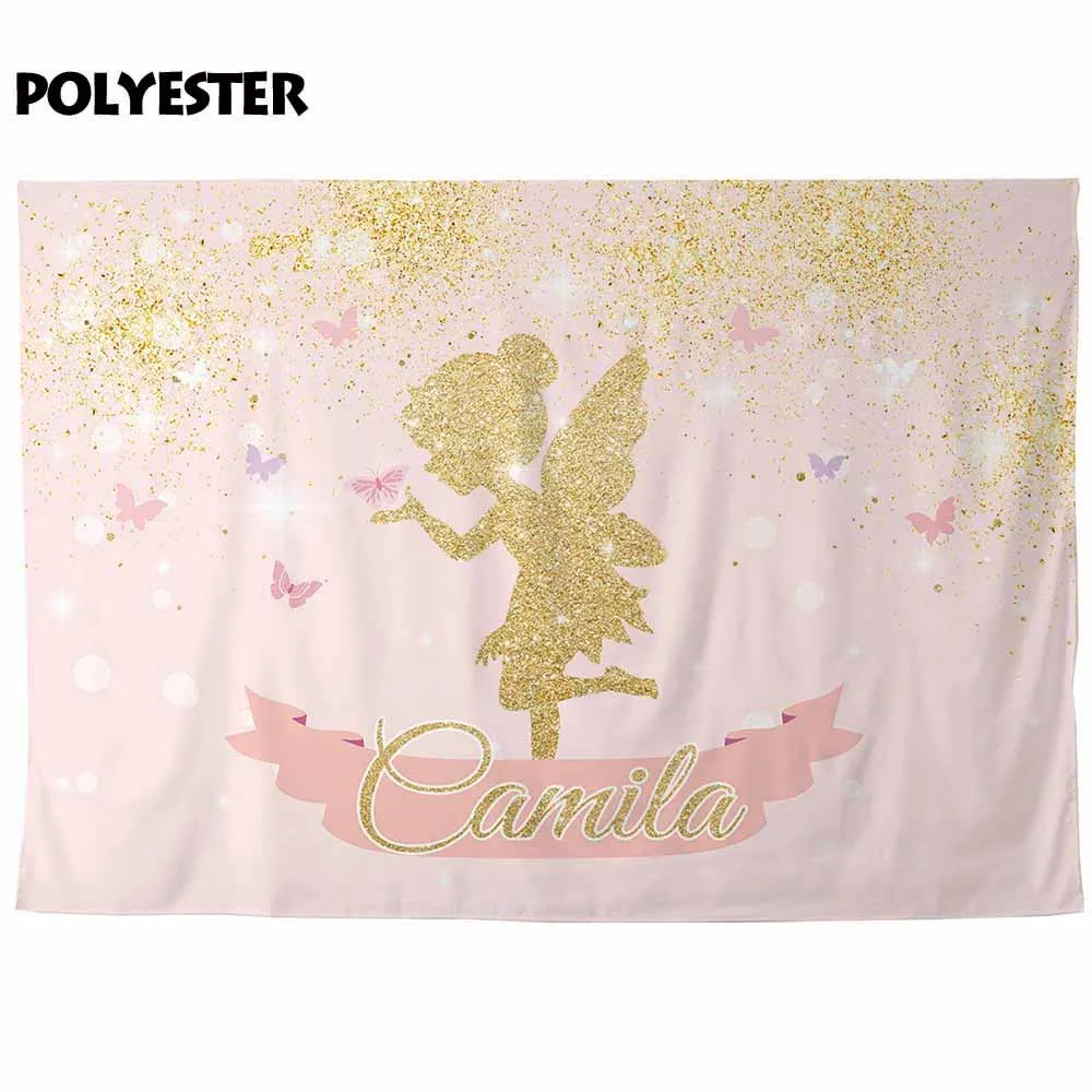 Allenjoy kids background for photography Golden sand leprechaun butterfly Halo backdrop birthday baby shower customize photocall |