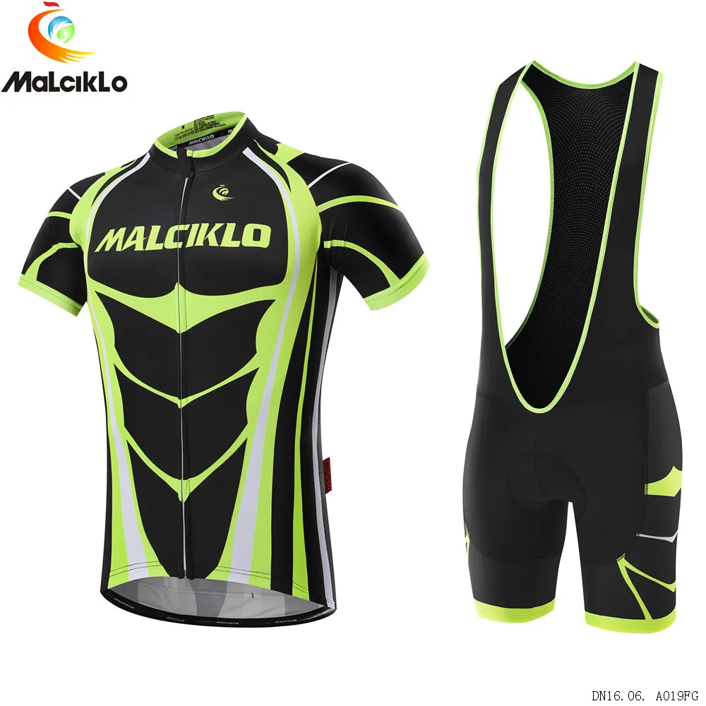 Malciklo 2019 зеленая одежда для велоспорта мужской комплект из Джерси с коротким
