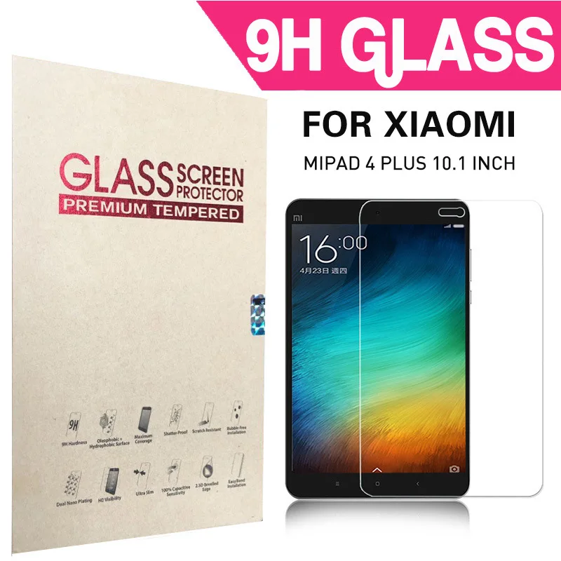 Tempered Glass Для Xiaomi Mi Pad 4 Plus Чехол Мягкий ТПУ+ ПУ кожа трехслойный бизнес защитный чехол для Xiaomi Mi Pad 4 Plus 10,1 дюймов - Цвет: Tempered Glass