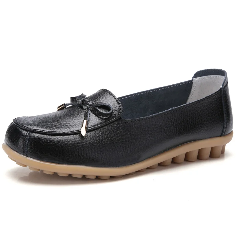 Real Leather Women Shoes Moccasins Mother Loafers Soft Leisure Slip On Ballet Flats Female Driving Woman WSH3208 | Обувь
