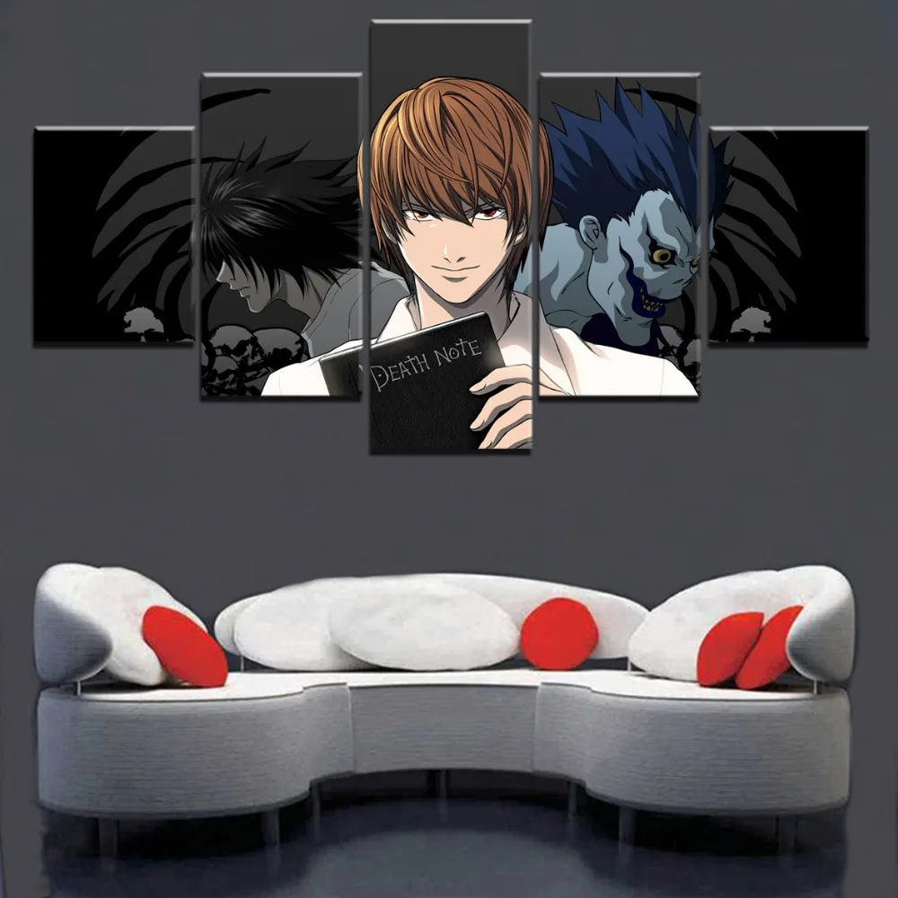 Картина на холсте Постер для домашнего декора 5 шт. аниме Death Note L Light Ягами Рюк