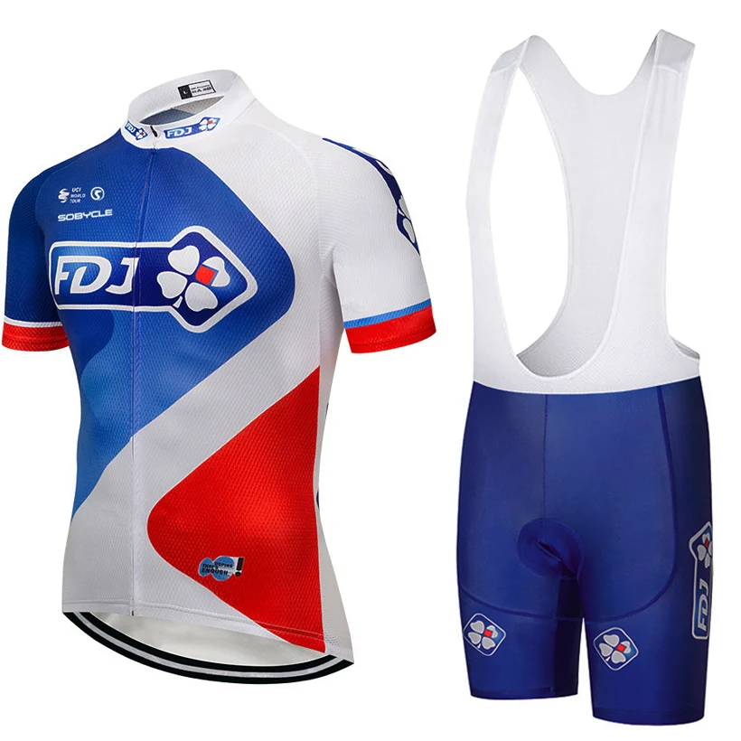2018 FDJ Велоспорт трикотаж UCI команда 9D PAD велосипедные шорты набор MTB Мужские Лето