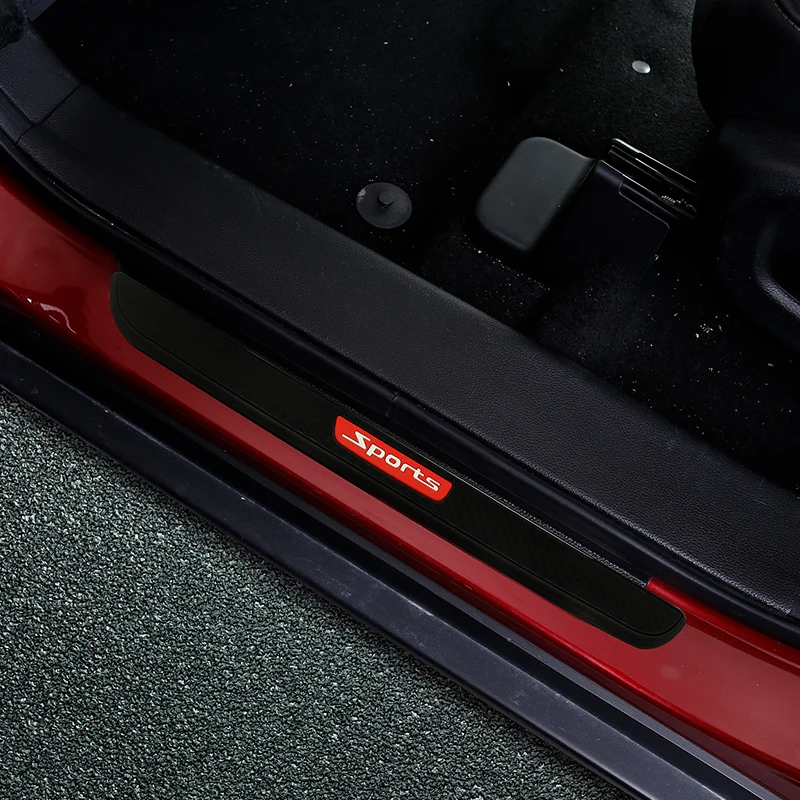 4PCS Car Styling Rubber Door Protect 3D Sticker Anti-Scratch Decorative Sill Strip Cover Trim Auto Accessories | Автомобили и