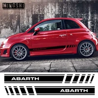 1 pair 2 sides vinyl car styling abarth side stripes skirt sticker decals wraps body stickers graphics for fiat 500