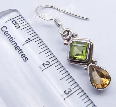 Chanti International PERIDOT & Citriness 2 камни висячие серьги 3 5 см 8 граммов|dangle earrings|earrings danglecitrine