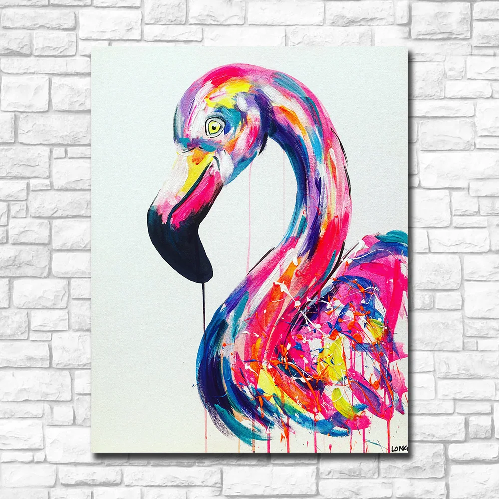 

Large Wall Art Colors Flamingos Canvas Painting For Living Room Home Decoration Oil Painting On Canvas Wall Painting Unframed