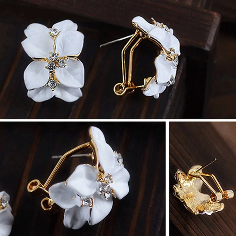 1 пара эмалированных цветочных сережек модные заклепки Ювелирные серьги в