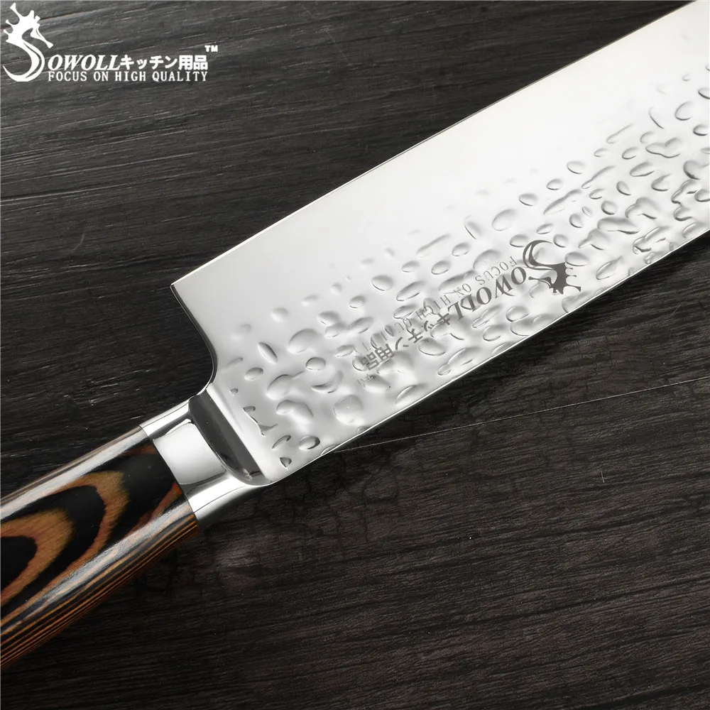 SOWOLL фирменный кухонный нож nakiri овощные ножи в японском стиле лезвие из