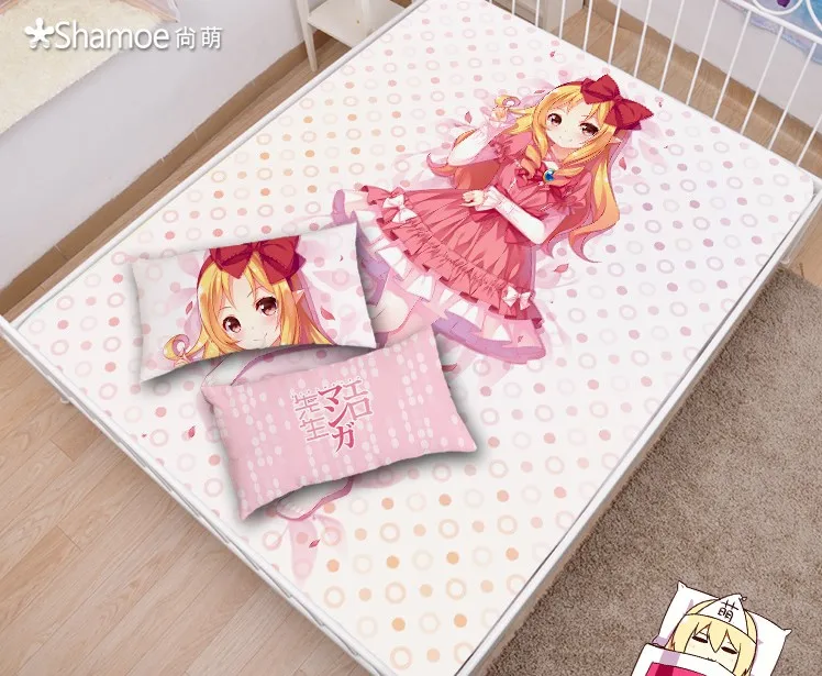 Japanese Anime Cartoon Eromanga Sensei Elf Yamada Milk Silk Mattress Cover Fitted Sheet cover bedspread counterpane | Дом и сад