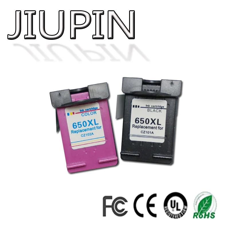 

JIUPIN Compatible 650XL Ink Cartridge Replacement for HP 650 XL for HP650 Deskjet 1015 1515 2515 2545 2645 3515 3545 4515 4645