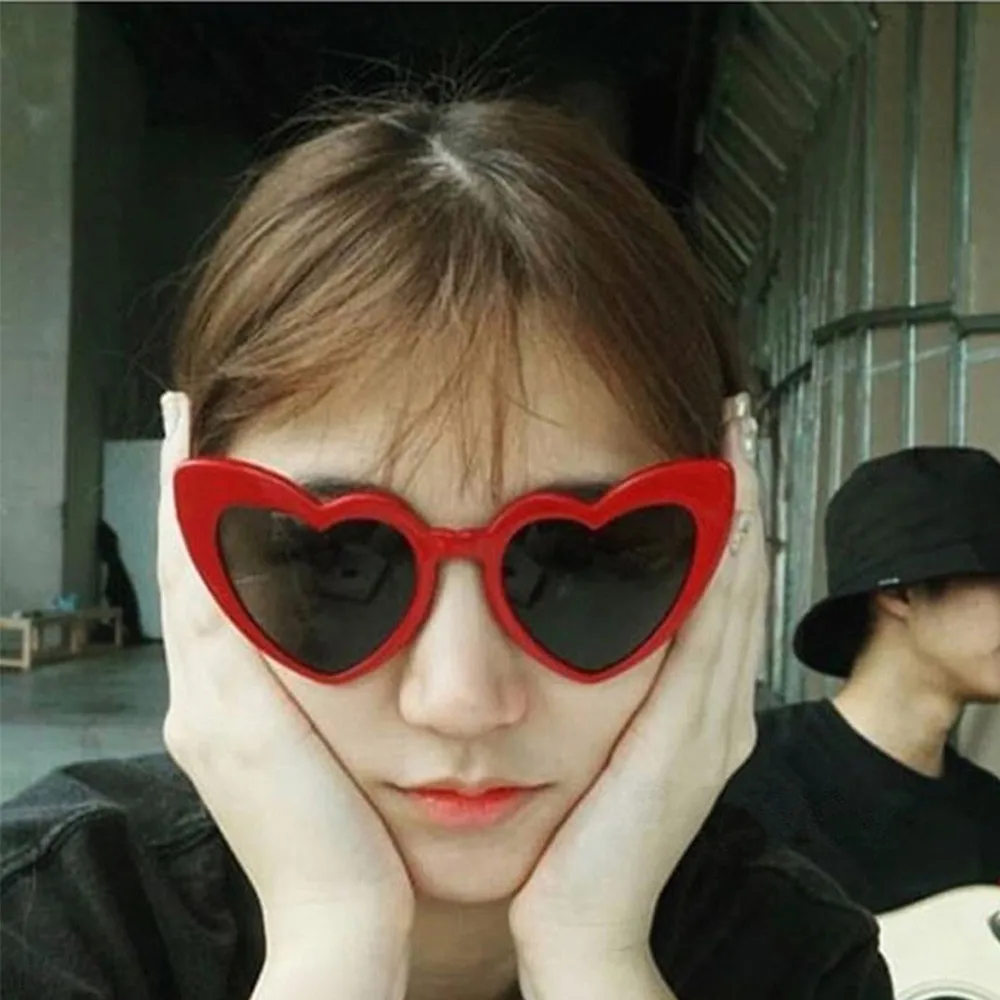 Солнцезащитные очки для девочек LongKeeper с сердцем черные розовые красные детей