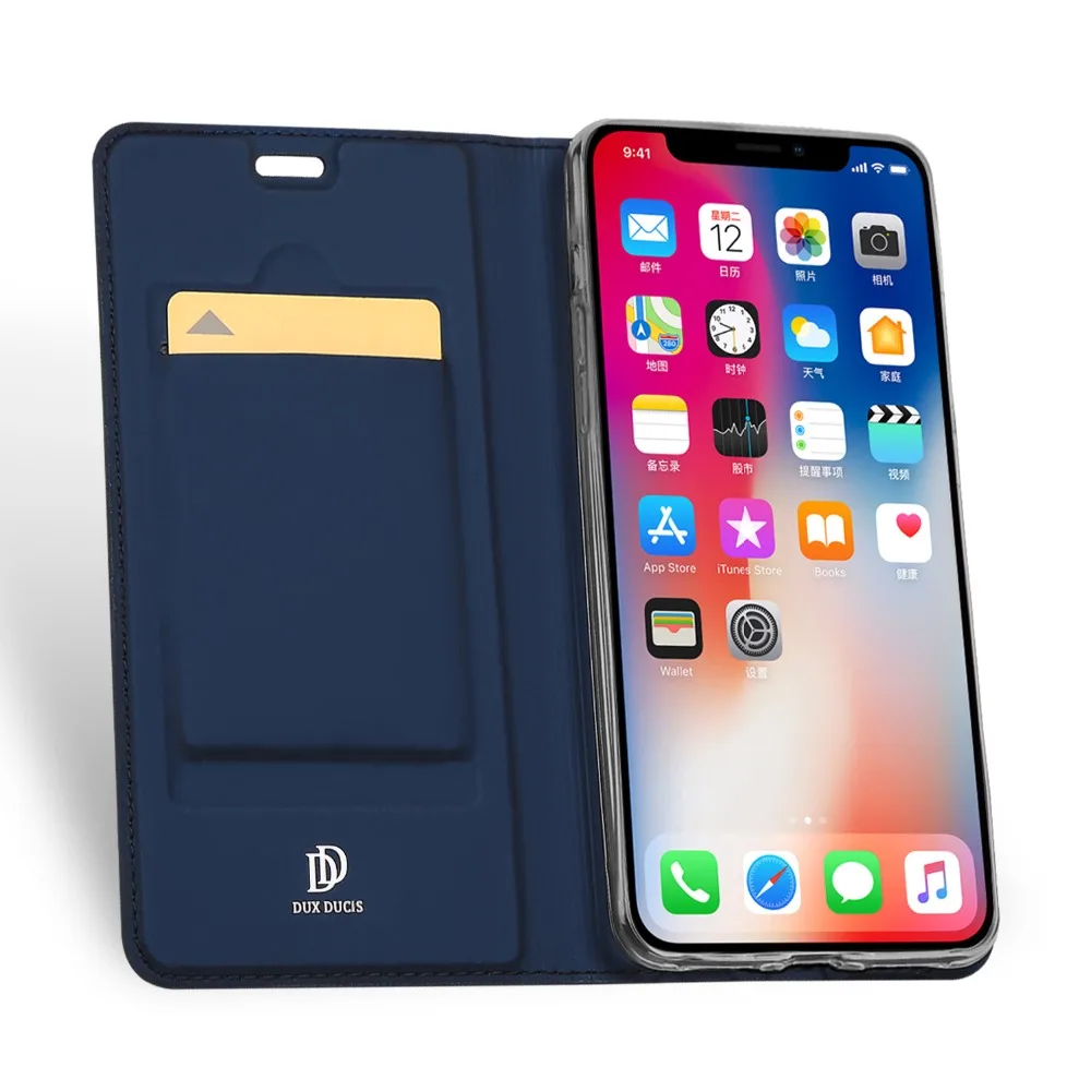 DUX DUCIS чехол для iPhone XS Max с откидной подставкой из искусственной кожи XR X | Мобильные