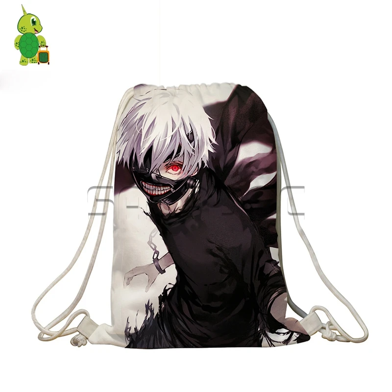 11 Аниме Токийский Гуль Kaneki Ken мешок с кулиской с принтом молодых женщин мужчин ежедневно рюкзаки Дети Мальчики Девочки Школьные сумки на плечо - Цвет: 11