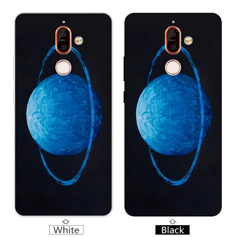 6 0 дюйма для Fundas Nokia 7 Plus прозрачный ТПУ Синий чехол телефона силиконовый Coque