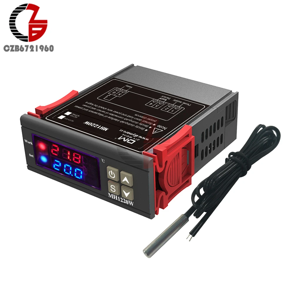 2-канальный светодиодный цифровой термостат с двойным выходом контроллер