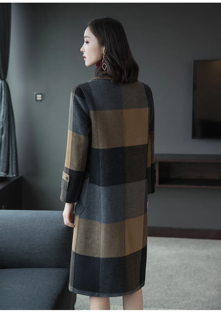 Высокое качество длинное пальто женская осенне зимняя одежда новинка