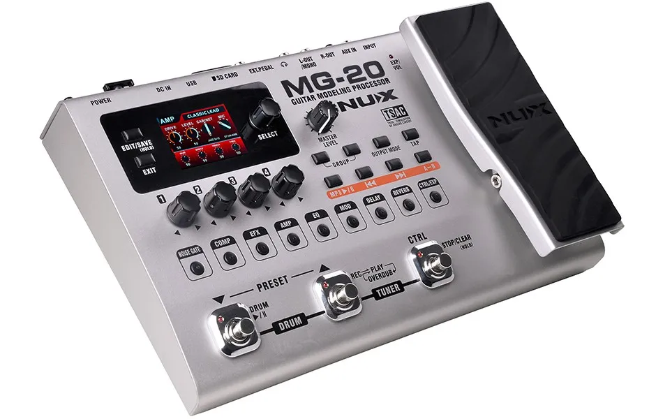 NUX MG-20 MG20 гитара Мульти-эффекты усилитель педали черный Digitech мульти эффекты моделирование процессор Guitarra петля/объем