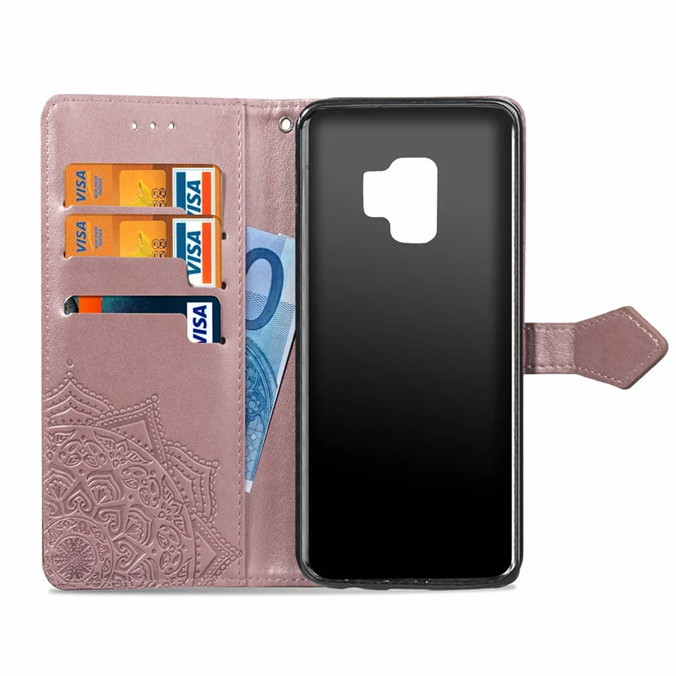 Чехол книжка из искусственной кожи для Samsung Galaxy S8 S9 Plus чехол задняя крышка