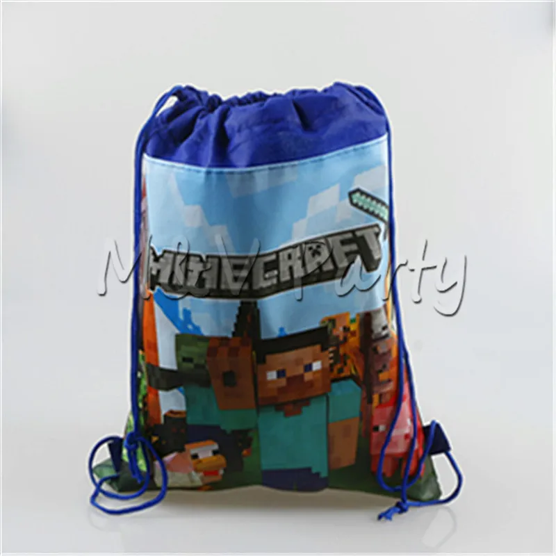 Minecraft Сумка мешок с мультяшными нетканые тканевые сумки школьные рюкзак для
