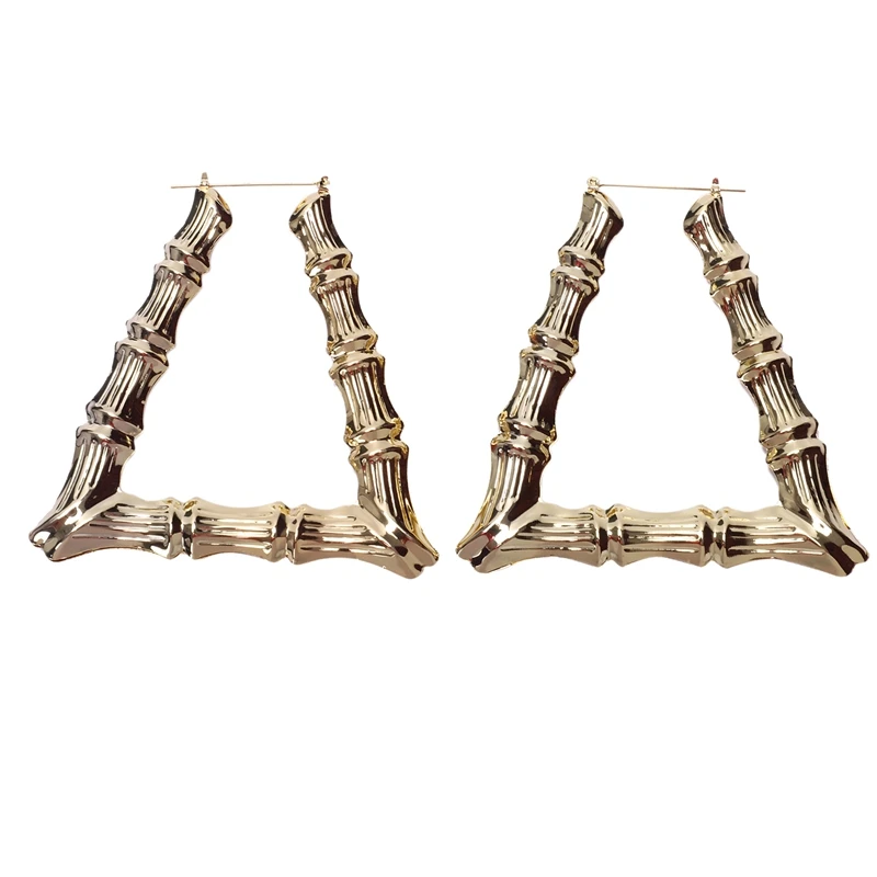 Модные Необычные панк хип-хоп стильные золотые бамбуковые трапециевидные