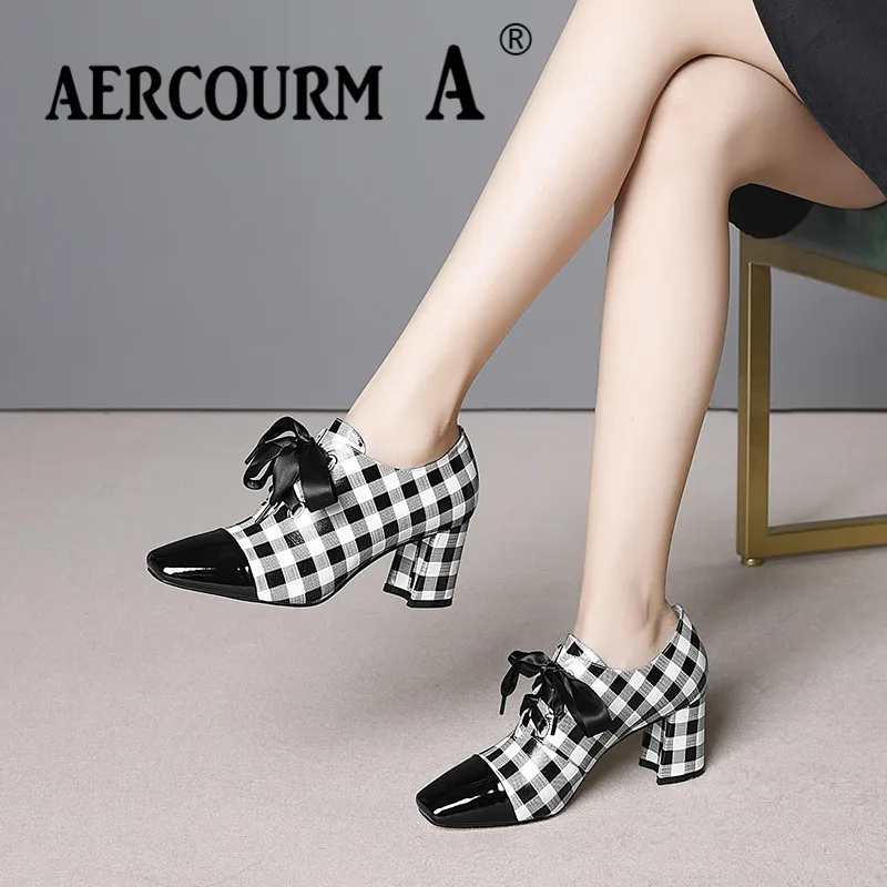 Aercourm A 2019 женские шелковые туфли-лодочки из первого слоя коровьей кожи весенние