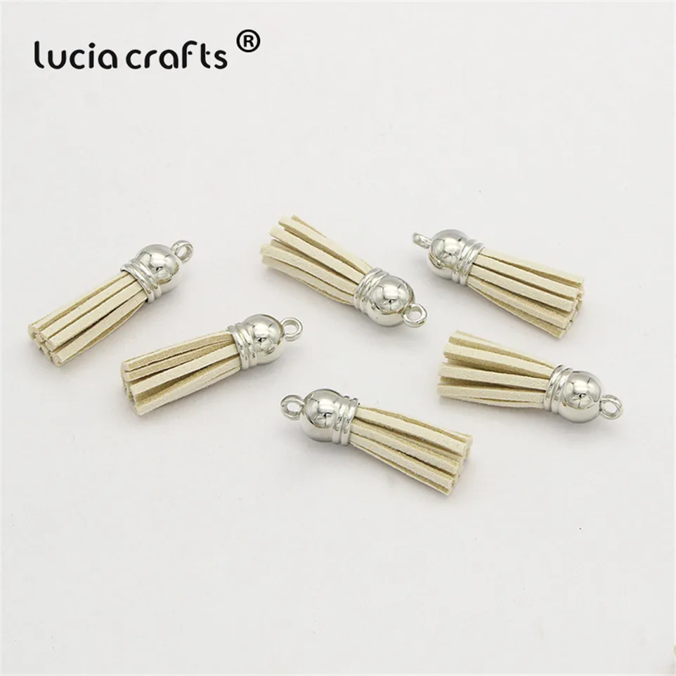 Lucia crafts 12 шт/24 шт замшевый брелок с кисточками на ремешке для мобильного телефона, ювелирные подвески, 4 см, Кожаные Кисточки с серебряными крышками I0103