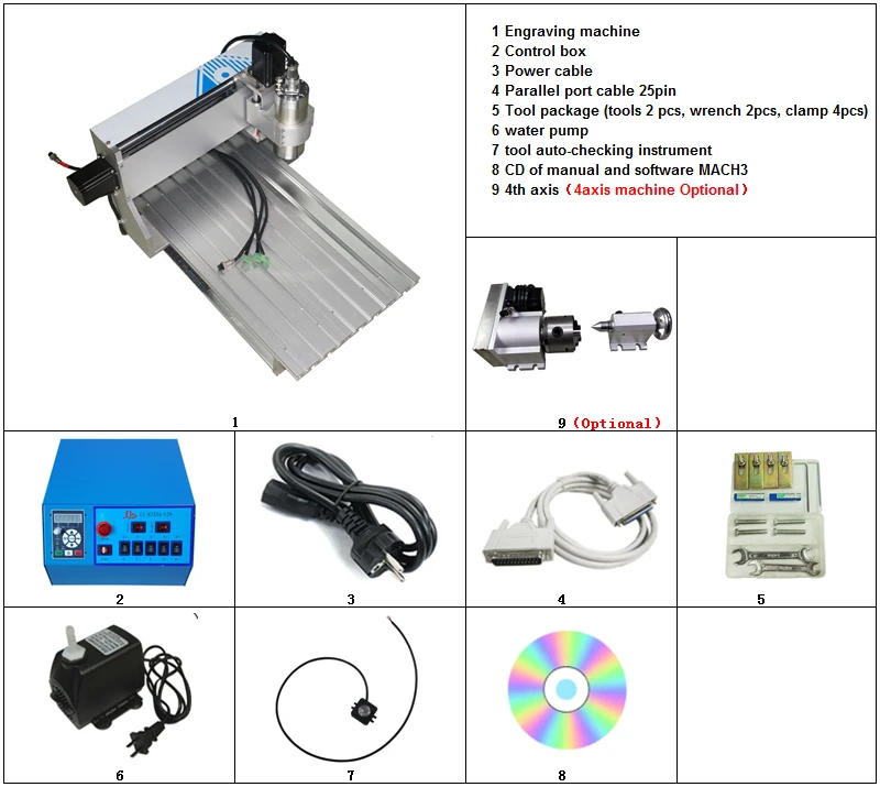 

1.5KW 2.2KW CNC Router Engraver 6040 V With Free Gift for Metal Engraving Milling Drilling Woodworking