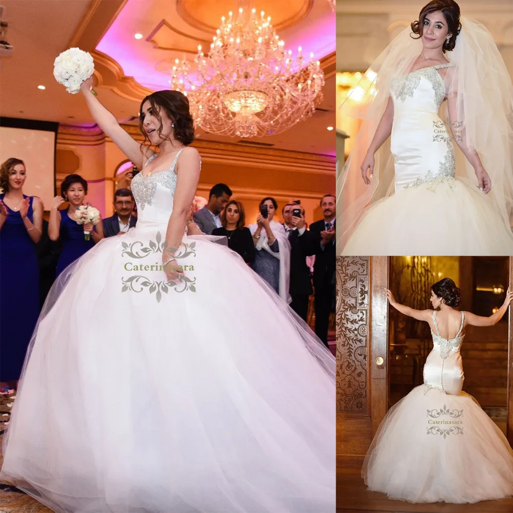 

Роскошное Свадебное платье с кристаллами русалки, Длинные свадебные платья со съемным хвостом, бальное платье, свадебные вечерние платья ...