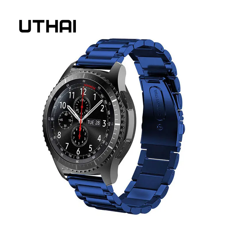 Ремешок UTHAI S07 из нержавеющей стали для Samsung gear S2/S3 браслет наручных часов 20 мм 22 |