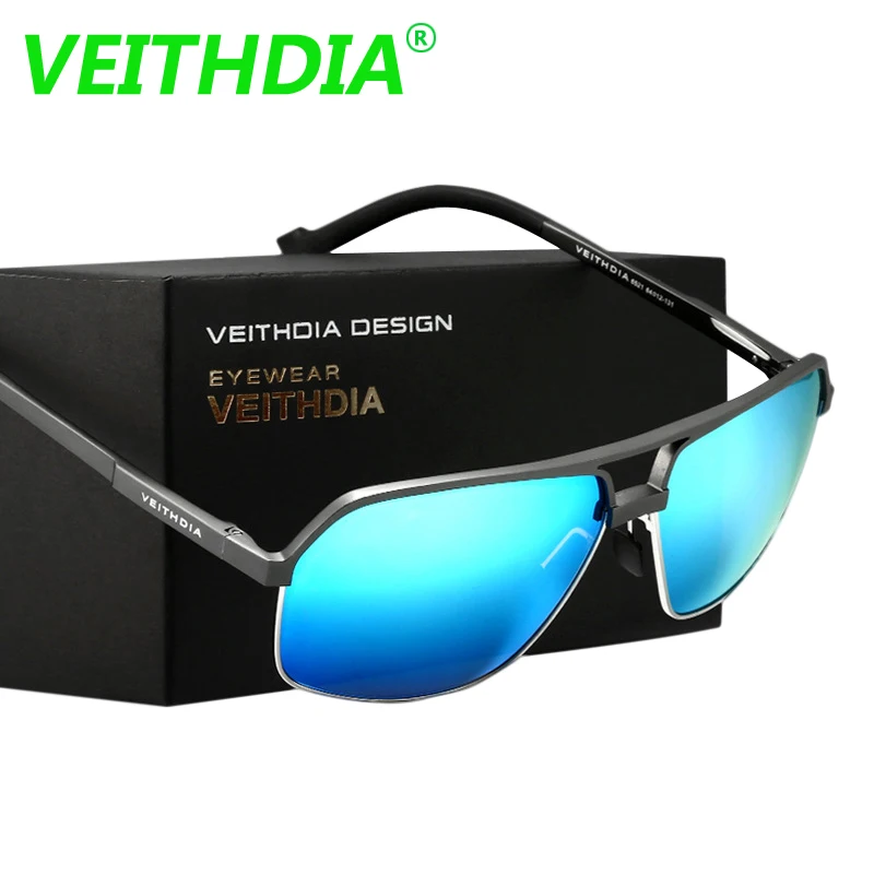 Мужские солнцезащитные очки Veithdia с фирменным логотипом поляризованные из