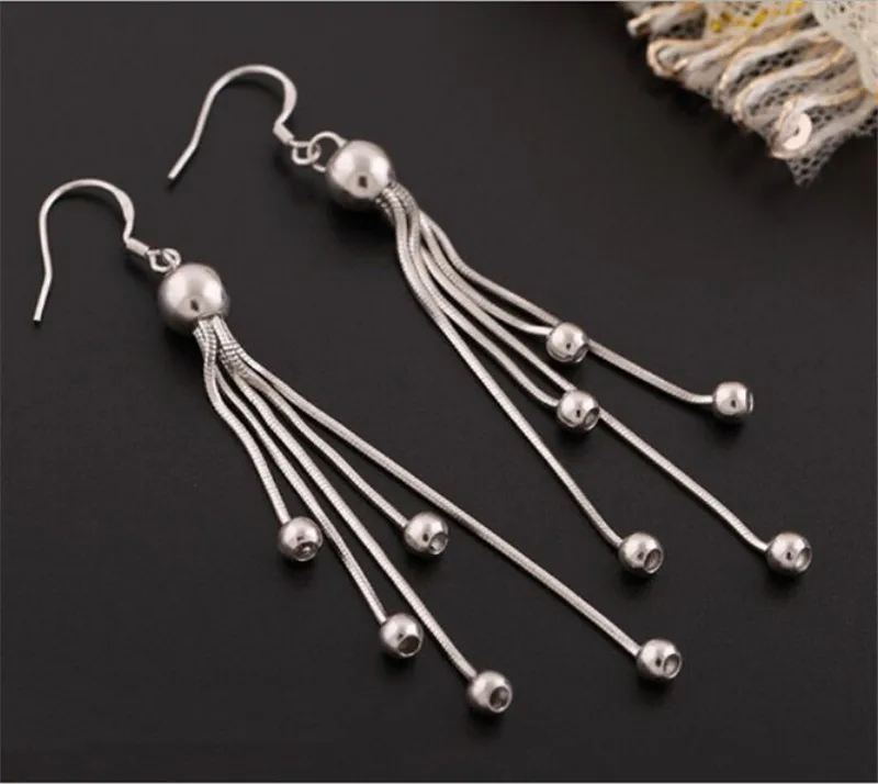 Серьги подвески серебряные с кисточками 1 пара|earring setting|earrings eyebrowearrings bulk |