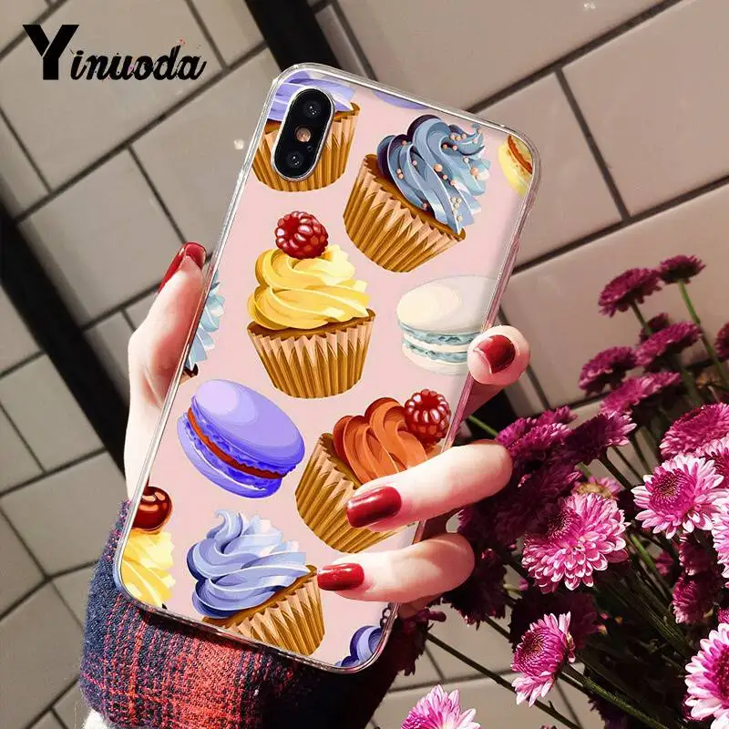 Yinuoda макароны и кексы милый женский роскошный чехол сделай сам для iPhone 8 7 6 6S Plus X XS