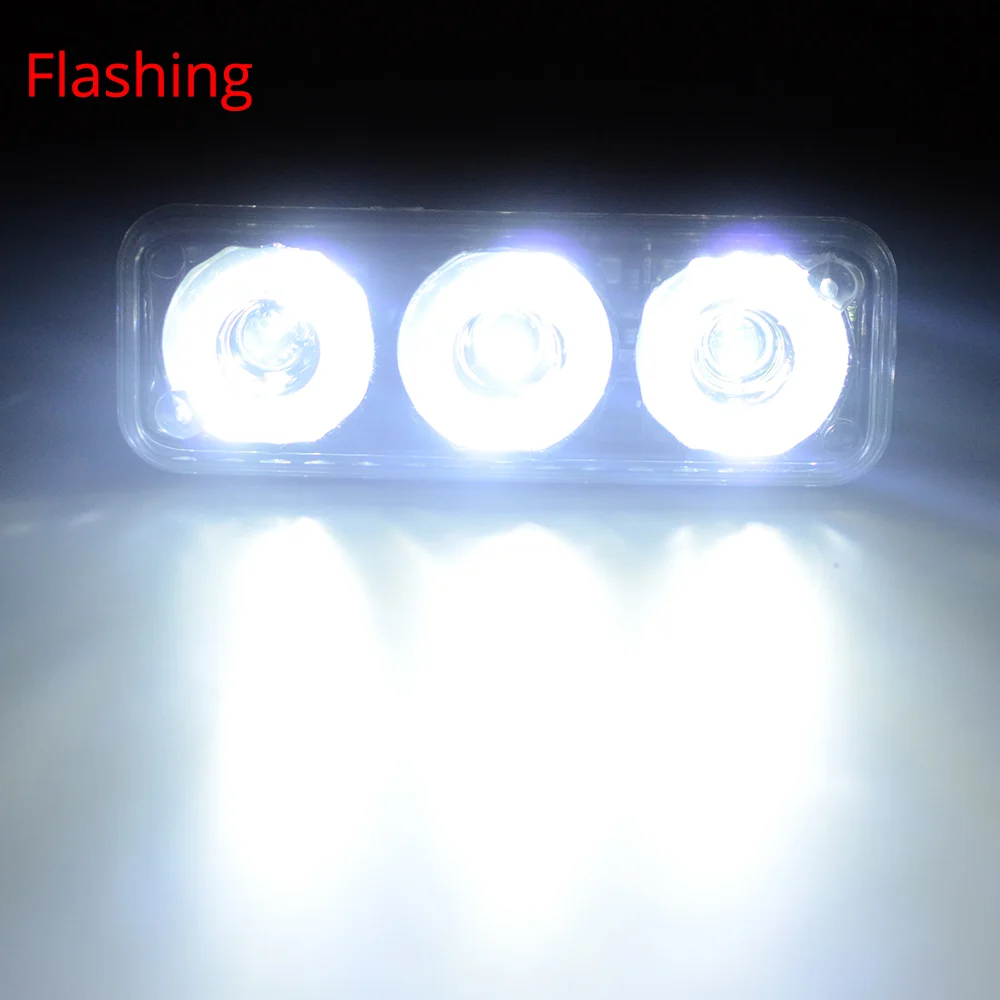 Flash White 2X авто светодиодный прочный автомобильный дневной ходовой светильник 3 светодиодный DRL Дневной светильник белый DC 12 В фара для вождения стояночный противотуманный указатель поворота светильник s - Испускаемый цвет: Flash White