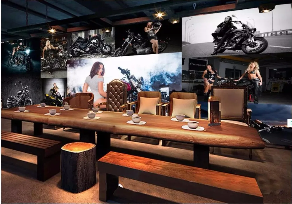 3d photo wallpaper custom mural European luxury sexy beauty motorcycle home decor background living room for walls 3 d | Обустройство